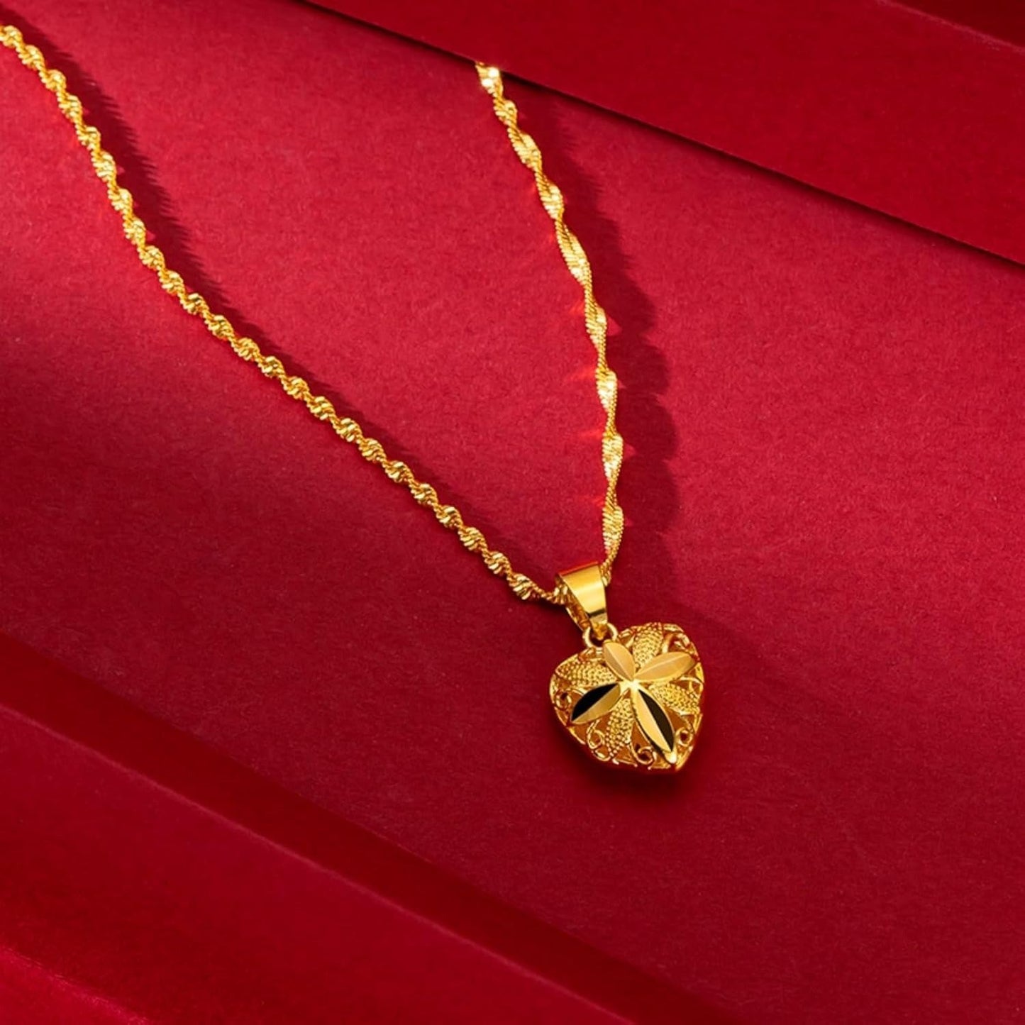 24k Gold Heart Shape Necklace